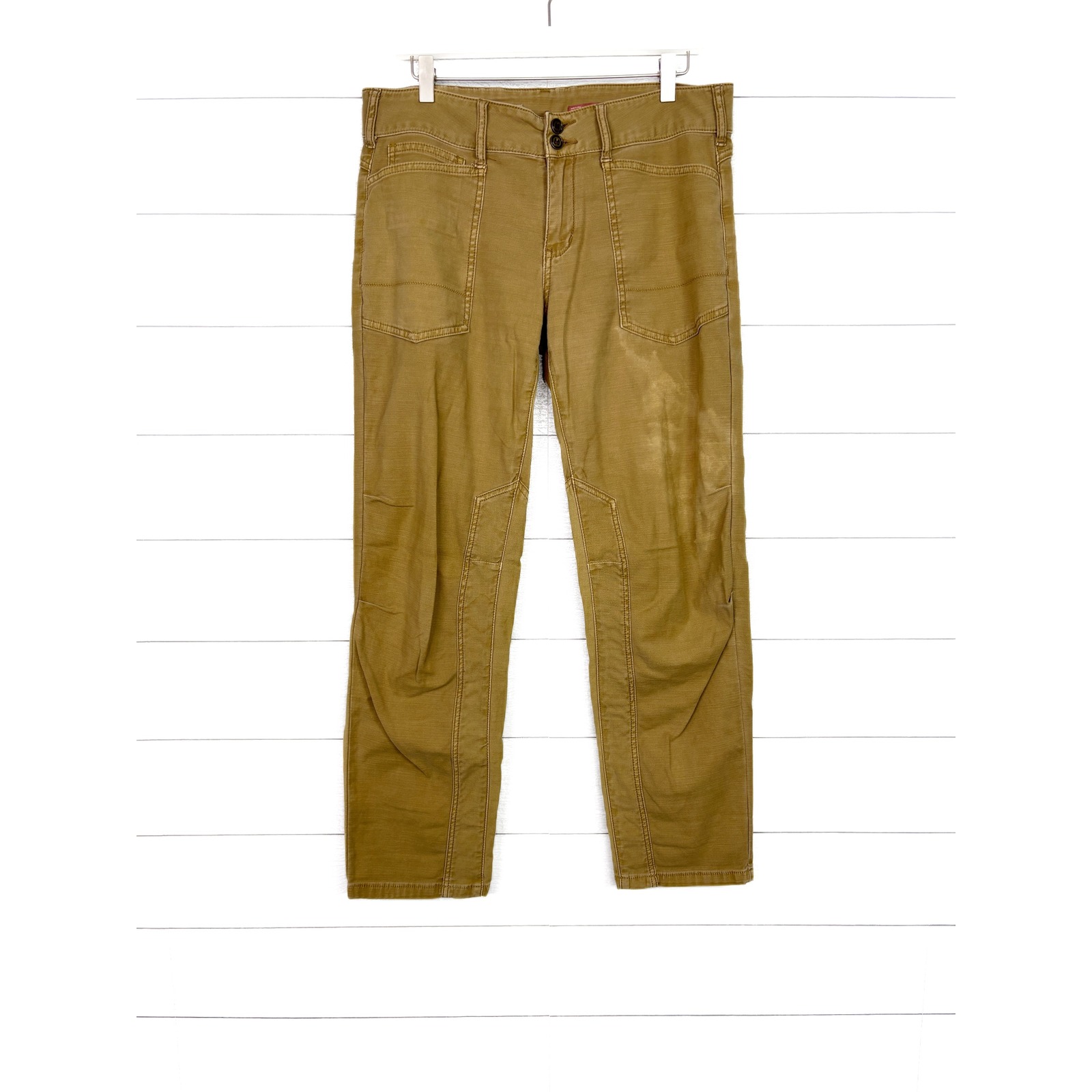 Anthropologie Pilcro Wanderer Pant Low Rise Tan Khaki 28 Flawed
